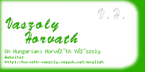 vaszoly horvath business card